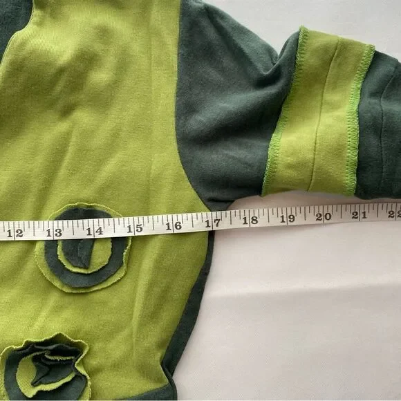 Y2K Original Design Patchwork Green Appliqué Top Size Small - Picture 11 of 12